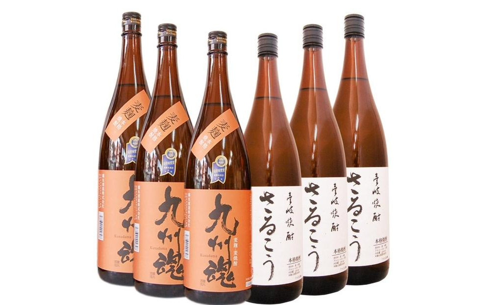 九州魂麦焼酎・壱岐さるこう 1800ml 各3本　長崎ふるさと人気麦焼酎のみくらべ