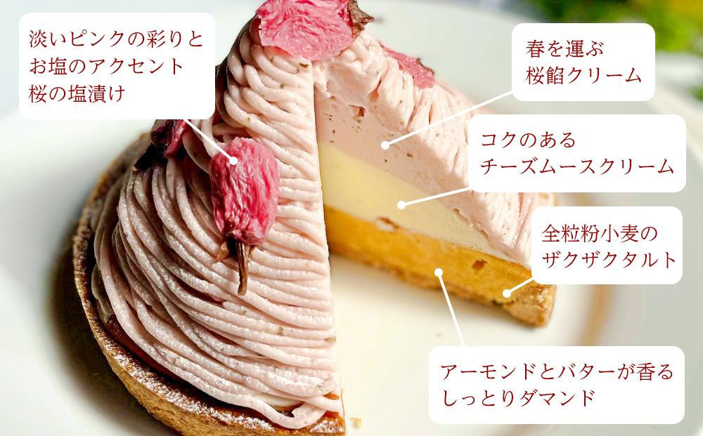 ＜1～6月末発送＞平戸産全粒粉小麦のさくらちーずたると 1ホール(12cm・2～4人用) 長崎県/心優-CotoyuSweets-