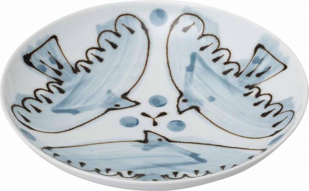 【波佐見焼】１５ｃｍ手描きのお皿５枚組　エル・ＧＲ【西海陶器】５　２０４５４