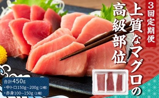 【3回定期便】本マグロ 中トロ・赤身セット 450g