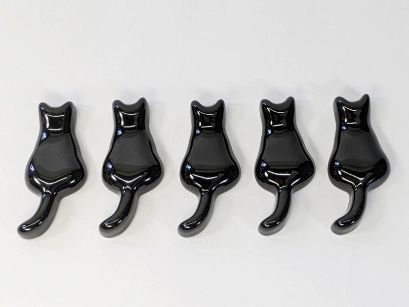 【波佐見焼】箸置き5個組 　猫　黒一色 【西海陶器】 ５　１0２7７