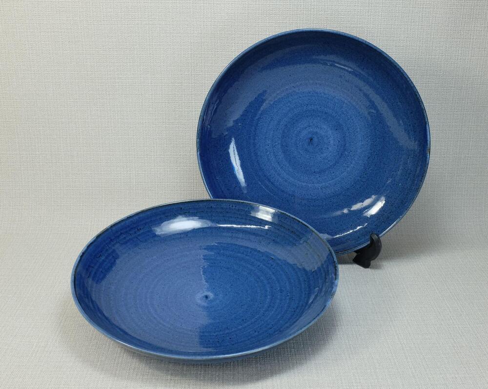 【AB1090】【波佐見焼】φ２４ｃｍ皿２枚組　藍　【西海陶器】２ 70745