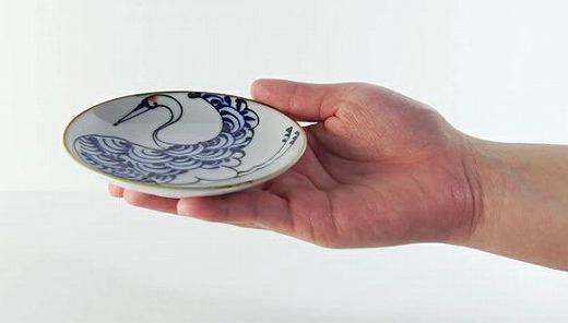 【波佐見焼】　φ１０.５cm手描きの小皿　鶴 【西海陶器】１ １８１９３