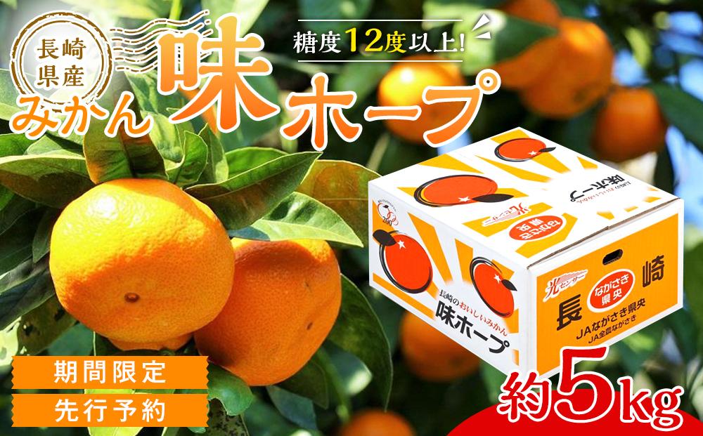 【糖度12度以上！】長崎県産 みかん 味ホープ 約5kg＜期間限定／先行予約＞【2024年11月中旬以降順次発送】