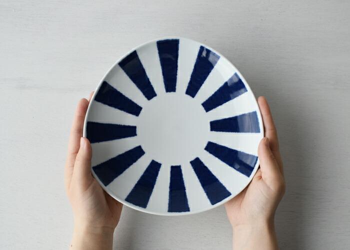 【AB398】【波佐見焼】φ２０.５×３.５cm多用皿５枚組藍染十草 【西海陶器】 ５　32563