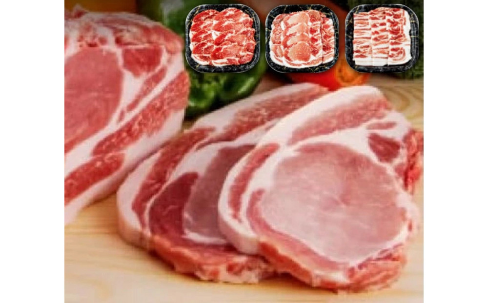 雲仙もみじ豚焼肉セット（ロース・肩ロース・バラ 各250g）