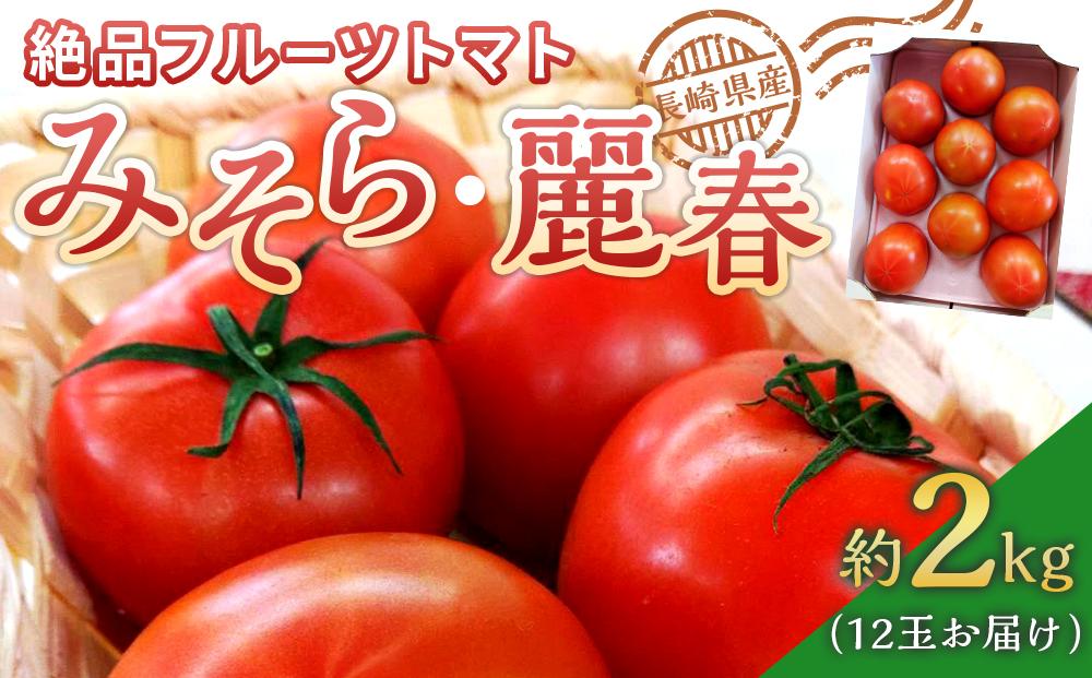 長崎県産 絶品フルーツトマト・みそら・麗春 約2kg（12玉）
