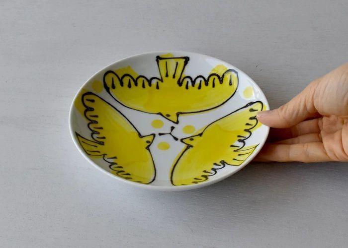 【波佐見焼】１５ｃｍ手描きのお皿５枚組　エル・Ｙ　【西海陶器】５　２０４４９