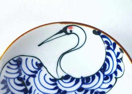 【波佐見焼】　φ１０.５cm手描きの小皿　鶴 【西海陶器】１ １８１９３
