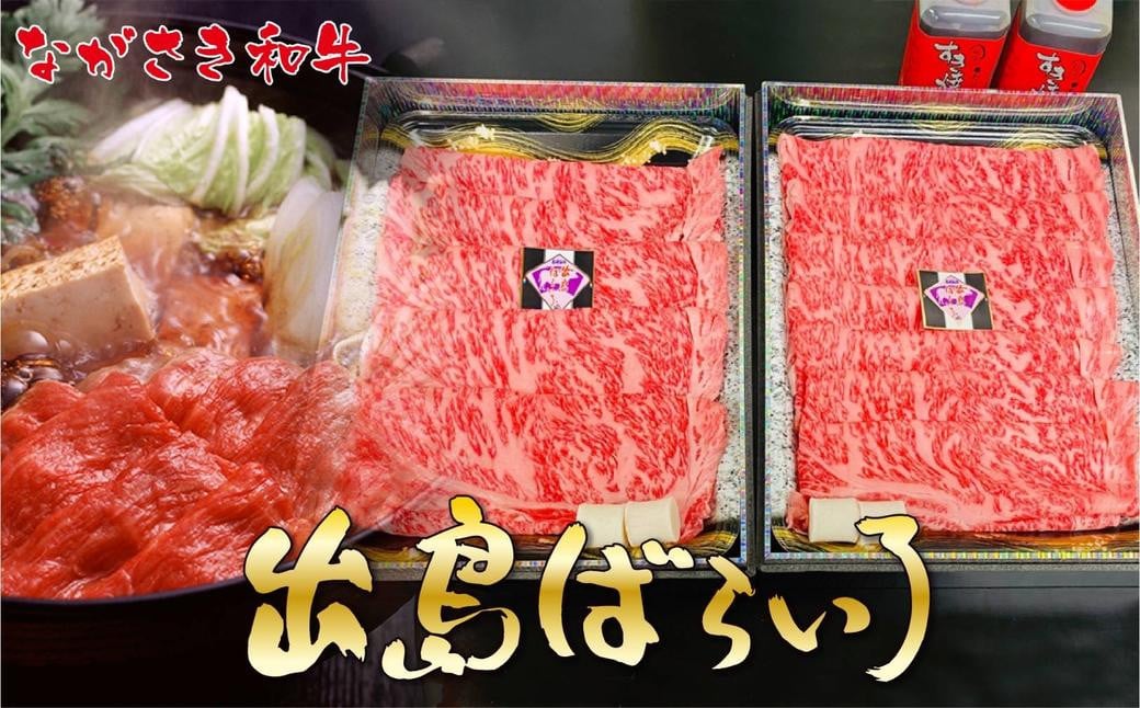 【全2回定期便】長崎和牛 出島ばらいろ レギュラータイプ J ／ 和牛 お肉 肉 牛肉 国産 サーロイン すき焼き 鍋 ステーキ 霜降り 化粧箱入り 長崎県 長崎市