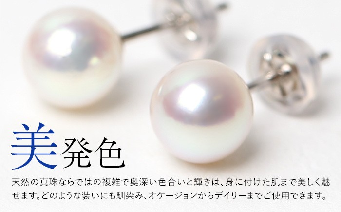 あこや真珠 ピアス 8.0-8.5mm K14WG ホワイトゴールド パール 真珠 あこや レディース アクセサリー ジュエリー オシャレ 装飾 装飾品 カジュアル シンプル 宝石保証書 ギフト ケース付き