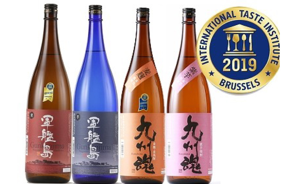 2019年受賞焼酎飲み比べセット 1.8L×4本 ／ 酒 お酒 アルコール 焼酎 芋 麦 晩酌 お取り寄せ 霧氷酒造 長崎県 長崎市