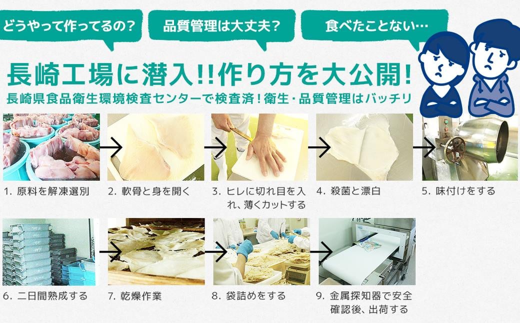 【全6回定期便】出島屋の肉厚えいひれ 3袋セット （130g） ／ えい エイヒレ おつまみ 珍味 乾物 干物 長崎県 長崎市