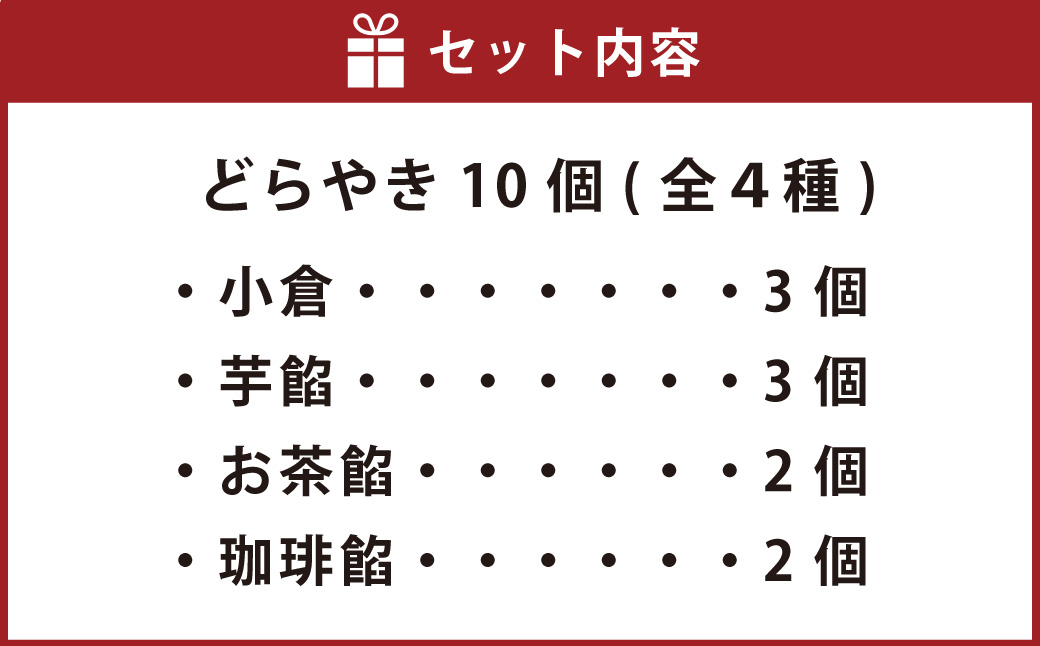 米粉 使用！リリカナ どら焼き 人気 詰め合わせ 10個入り（全4種） ドラ焼き 和菓子 あんこ 餡 小倉 芋餡 お茶餡 珈琲餡 菓子 お菓子 おやつ スイーツ デザート ギフト お土産 手土産 長崎県 長崎市