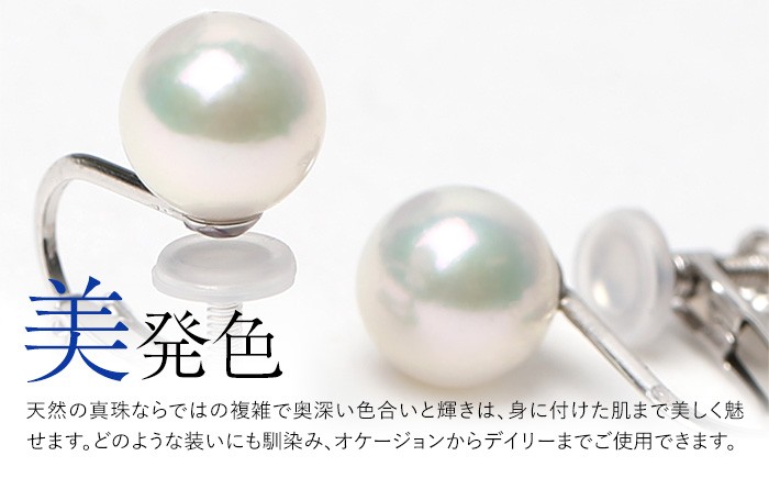 あこや真珠 イヤリング 8.0-8.5mm K14WG ホワイトゴールド パール 真珠 あこや レディース アクセサリー ジュエリー オシャレ 装飾 装飾品 カジュアル シンプル 宝石保証書 ギフト ケース付き