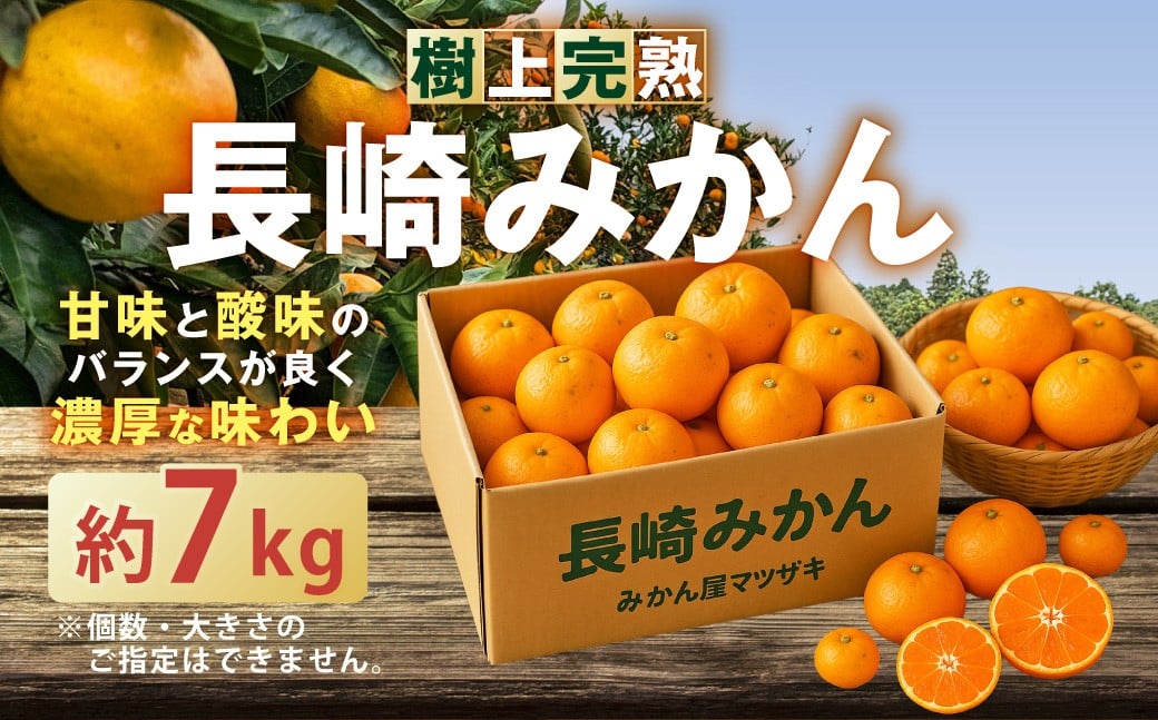 ★受付期間限定★【樹上完熟】 長崎みかん （普通温州） 約7kg 温州蜜柑 温州みかん 蜜柑 みかん ミカン 果物 果実 フルーツ 完熟 長崎県 長崎市 常温 【2025年12月下旬～2026年1月下旬発送予定】