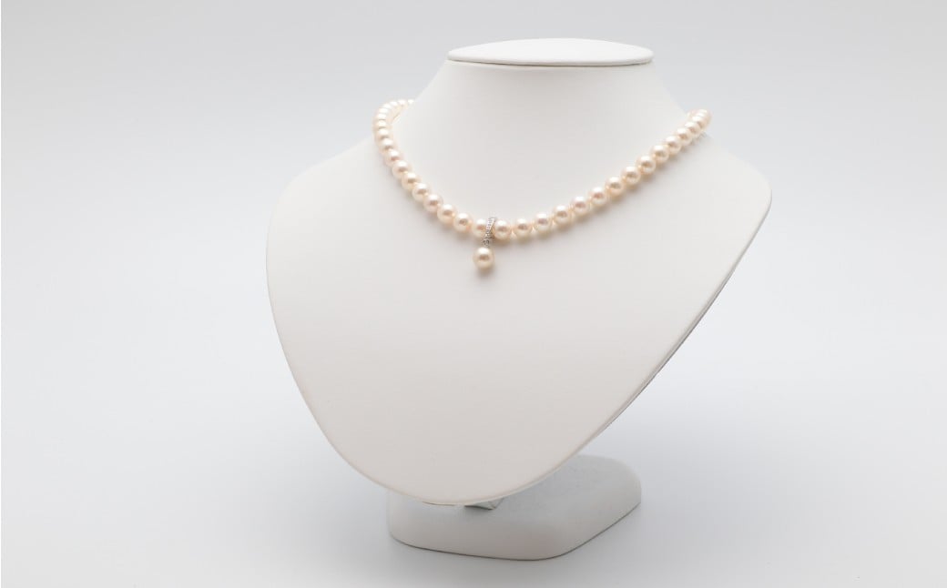 あこや真珠 (7.5－8mm珠) トップ付きネックレス & イヤリングセット トップ取り外し可 ／ ジュエリー アクセサリー パール セット 長崎県 長崎市