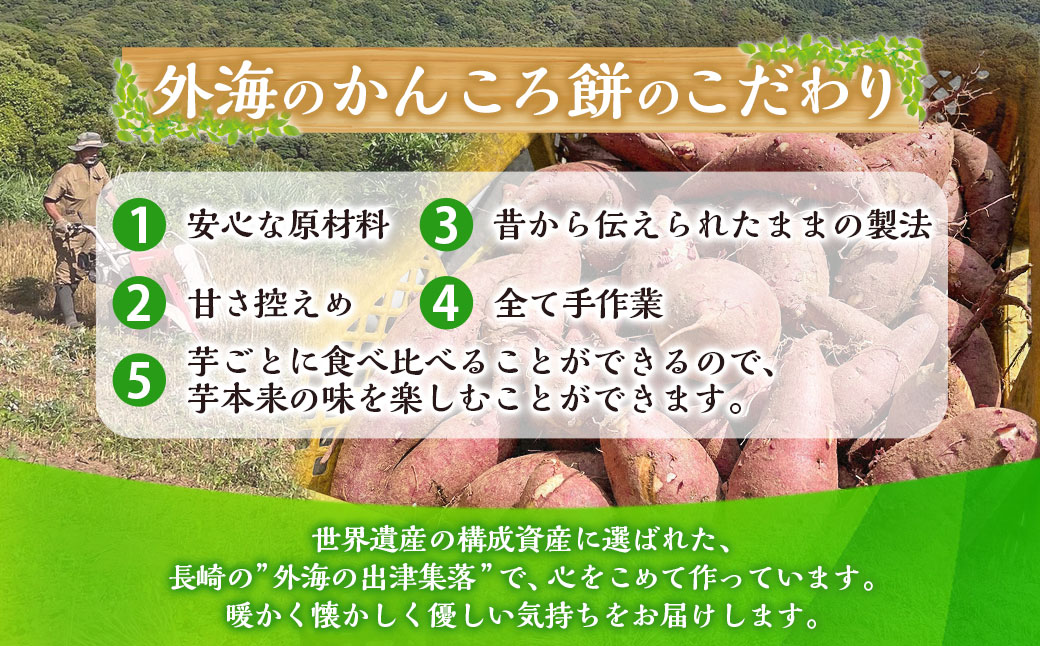 【全12回定期便】外海のかんころ餅 (4種類) 食べ比べ 10本 ／ 合計120本 和菓子 お菓子 菓子 スイーツ デザート 芋 おやつ 餅 お餅 郷土菓子 長崎県 長崎市