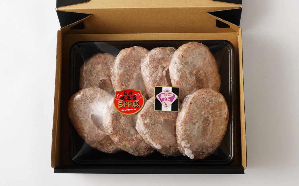 【全3回定期便】ハンバーグ D・Dバーグ 150g×8個 合計1.2kg ／ ハンバーグ お肉 肉 惣菜 おかず 手ごね 手ごねハンバーグ 牛肉 豚肉 合いびき肉 合挽き肉 長崎和牛 出島ばらいろ 大西海SPFポーク 冷凍 長崎県 長崎市