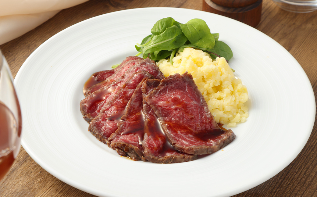 【全6回定期便】【A4ランク】長崎和牛 ローストビーフ 約400g 和牛 国産 お肉 肉 赤身 モモ肉 モモ タレ付き 長崎