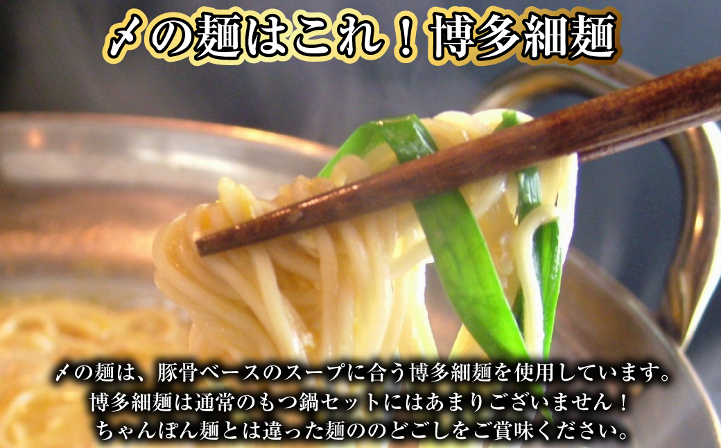 【炎のもつ鍋】国産牛 長崎 もつ鍋 セット (辛みそ付醤油味) 細麺付 2〜3人前×2セット ／ 鍋 モツ もつ スープ付 牛もつ ホルモン 長崎市