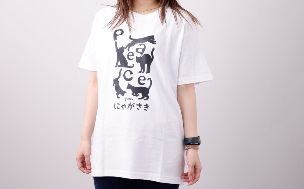 長崎から平和を！ピースなTシャツ・PEACEな ねこTシャツ（黒・白） Tシャツ 計3枚 セット ／ シャツ 服 衣類 長崎県 長崎市