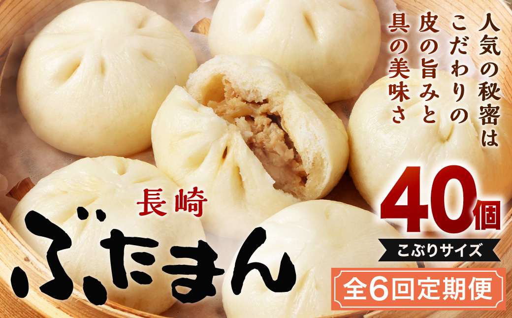 【全6回定期便】 長崎ぶたまん 40個(10個入×4パック) ／ ぶたまん 中華まん 肉まん 豚 豚肉 中華 冷蔵 小分け お取り寄せ おやつ グルメ 国産 惣菜 長崎 長崎県産 長崎県 長崎市