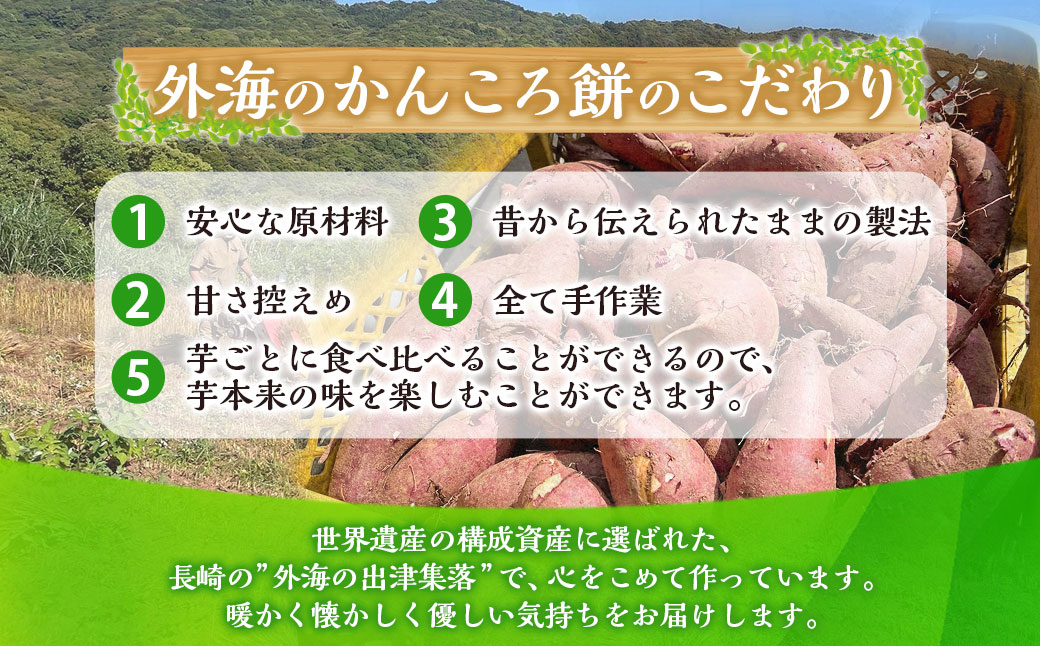 【7営業日以内発送】外海のかんころ餅 (4種類) 食べ比べ 計10本 各250g ／ かんころ餅 サツマイモ 芋 おやつ 郷土菓子 長崎県 長崎市