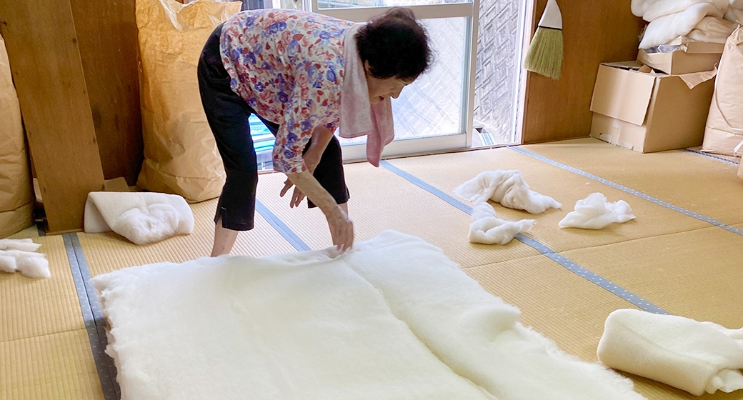 【10営業日以内発送】布団屋が作った綿100％の敷き布団(ダブル) ／ 4種から選べる ピンク ブルー ふとん かけ布団 寝具 菊村ふとん店 長崎県 長崎市