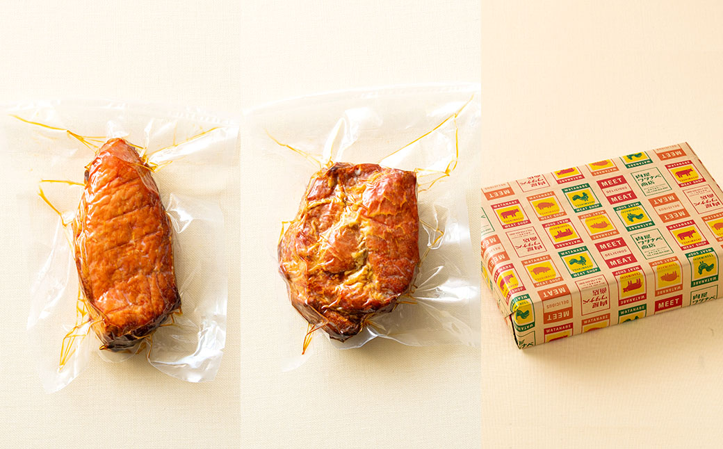 【全3回定期便】自家製焼豚 350g×2個セット ／ 合計2.1kg (6個) 惣菜 豚 豚肉 自家製 秘伝のタレ 雲仙活きいきポーク 長崎県 長崎市