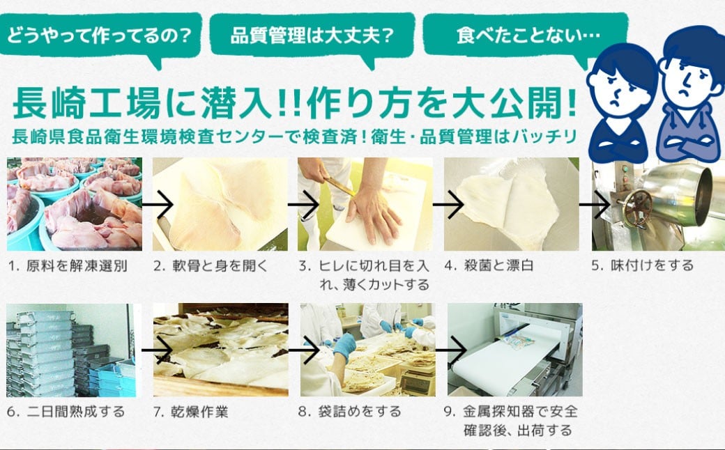 出島屋の肉厚えいひれ 3袋セット（130g）エイ 乾物 おつまみ 珍味 魚 海産物 長崎旬彩出島屋