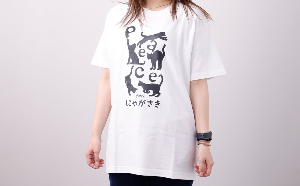 PEACEな ねこTシャツ・エコバック セット ／ 計2点 Tシャツ シャツ 服 衣類 買い物バッグ 長崎県 長崎市