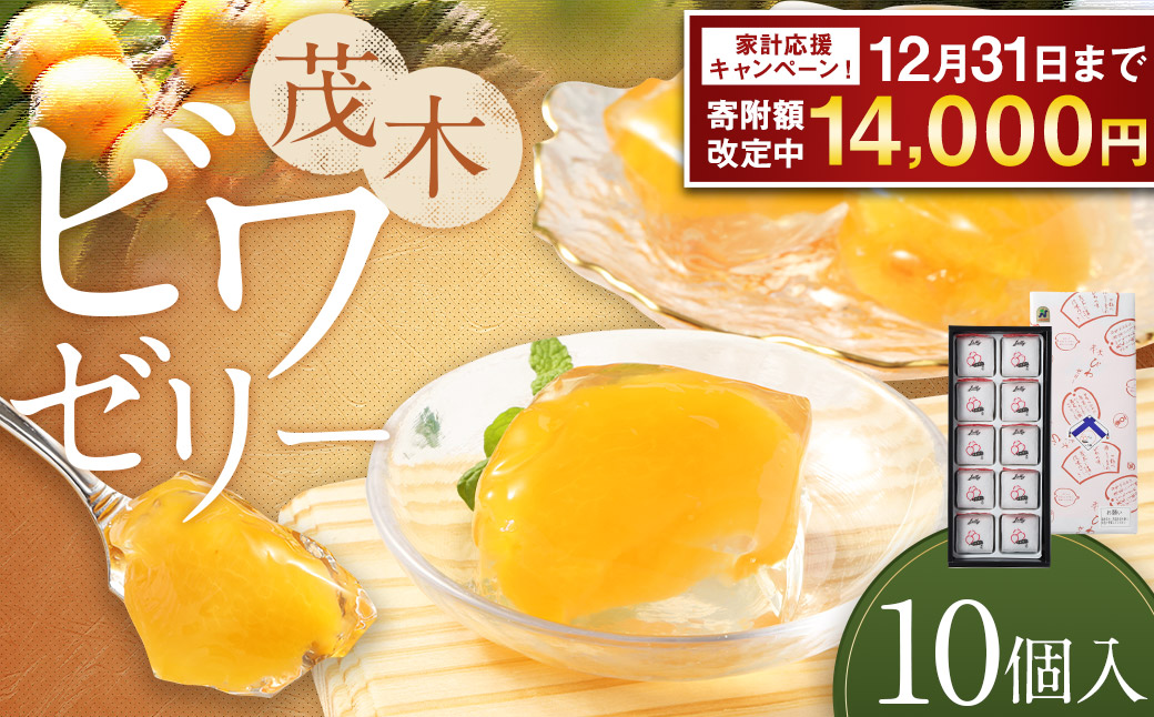 【期間限定！～12月31日まで寄附額改定】【14営業日以内発送】茂木ビワゼリー10個 ／ ゼリー ぜりー フルーツゼリー 果実ゼリー びわ ビワ 枇杷 スイーツ デザート 長崎県産 長崎県 長崎市
