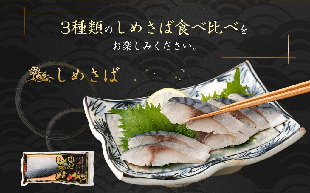 【全12回定期便】旬の美味しさを感じる！しめさば3種詰め合わせ サバ 鯖 魚介類 海産物 冷凍 国産 長崎