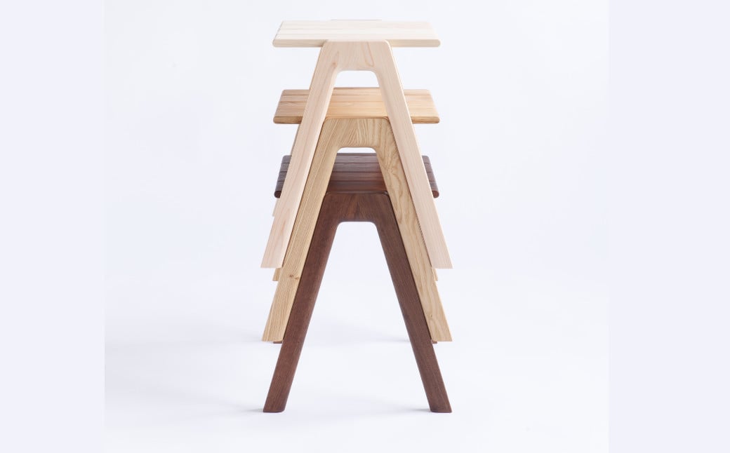 MINAZUKI STOOL (スタッキングスツール) クリ (3脚) ／ 家具 インテリア スツール ナイトテーブル 長崎県 長崎市