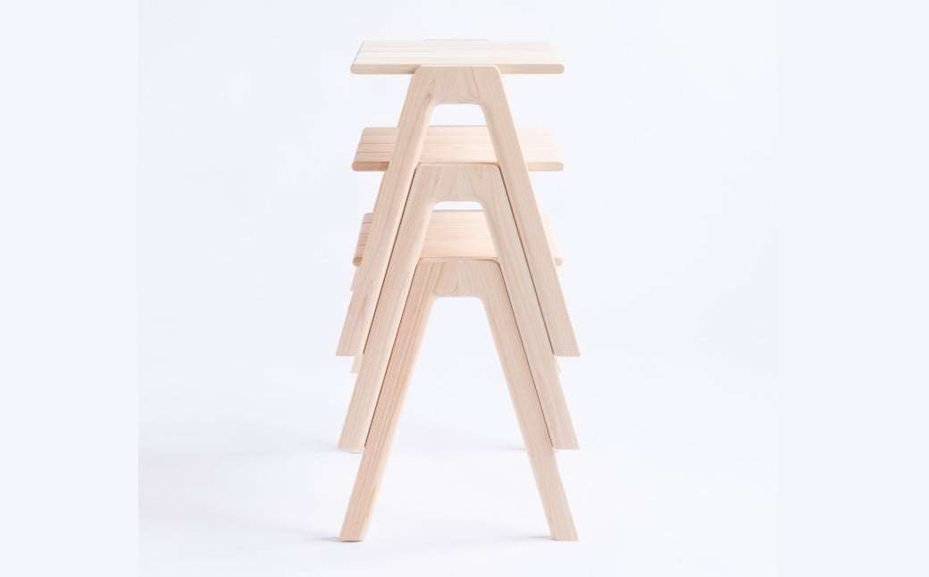 【素地仕上げ】MINAZUKI STOOL (スタッキングスツール) ヒノキ (1脚) ／ 家具 インテリア スタッキング ナチュラル シンプル ヒノキ 長崎県 長崎市