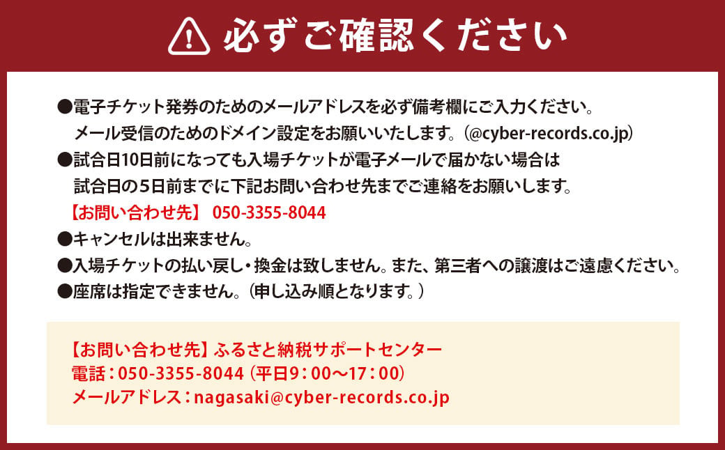 【11月23日開催】V・ファーレン長崎 PEACEスタジアム （ホームゲーム） 観戦チケット 1名分 V-VAREN J2リーグ サッカー チケット オンライン決済限定