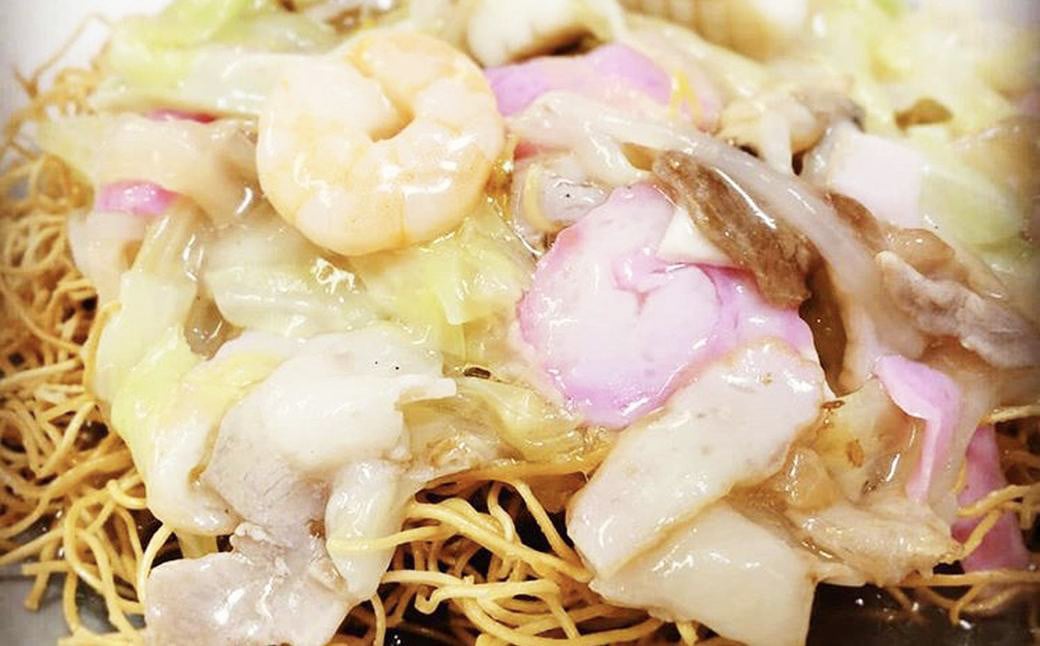 【年3回定期便】 老舗の「長崎皿うどん麺（2人前×4袋）」 スープ付き！ 計12袋 ／ 皿うどん麺 麺類 麺 佐藤製麺所