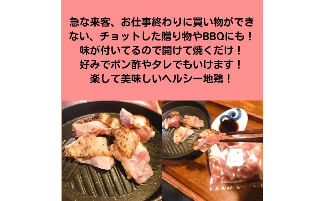 長崎県産 五島地鶏 焼肉セット (自家製タレ付き) ／ お肉 肉 鶏肉 地鶏 国産 真空パック 急速冷凍 五島しまさざなみ地鶏 長崎県 長崎市