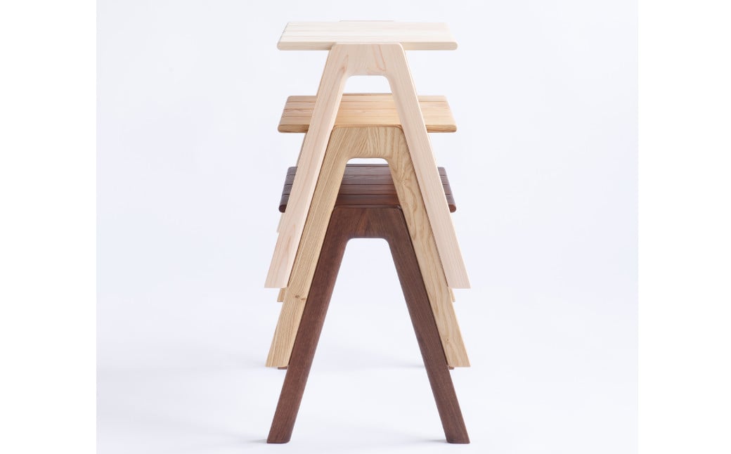 MINAZUKI STOOL (スタッキングスツール) ウォルナット (3脚) ／ 家具 インテリア スツール ナイトテーブル 長崎県 長崎市