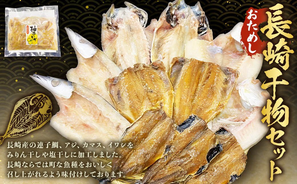 おためし 長崎 干物 セット 6種 合計約1.1kg 魚 さかな 干物 鯛 たい 鯵 あじ カマス 鰯 いわし いか 塩干し みりん干し 開き ひもの 詰め合わせ 化粧箱入り 贈り物 贈答品 ギフト 冷凍 長崎県 長崎市