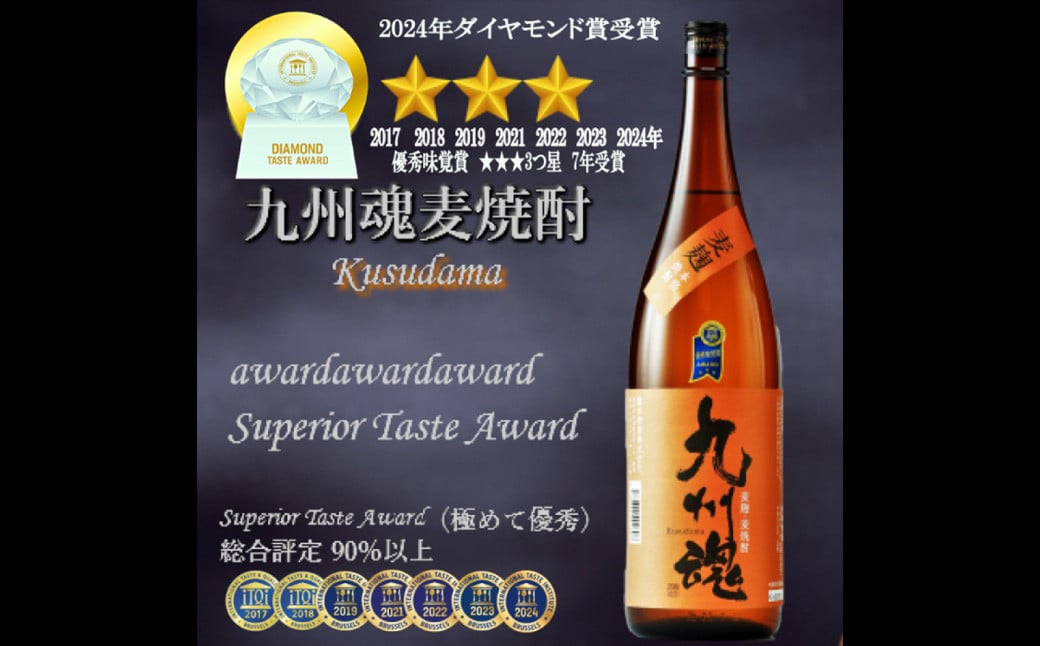 世界大会3年連続三ッ星受賞記念 麦焼酎 飲み比べ 6種類セット 720ml×6本 (九州魂 軍艦島 ながさき満々 信徒発見 平成令和 池島譚歌)