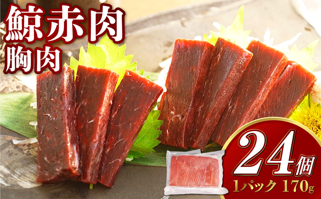 鯨赤肉 胸肉170g×24個セット ／ 鯨 くじら クジラ 鯨刺身 鯨肉 鯨文化 くじら文化 イワシ鯨 厳選 長崎県 長崎市