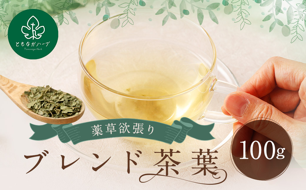 【14営業日以内発送】薬草欲張りブレンド茶葉 100g ／ お茶 薬草 茶葉 薬草茶 桑の葉 柿の葉 ビワの葉 レモングラス 国産 長崎県 長崎市