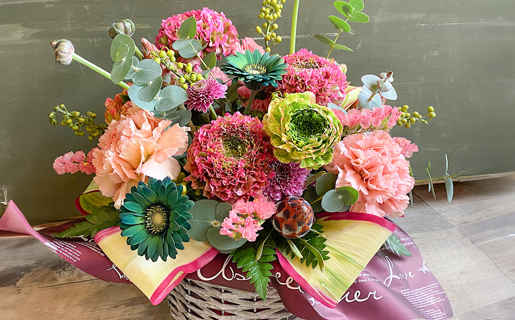 【全6回定期便】 おまかせフラワーアレンジメント 【L】 ／ 長崎県産 お花 花 ギフト