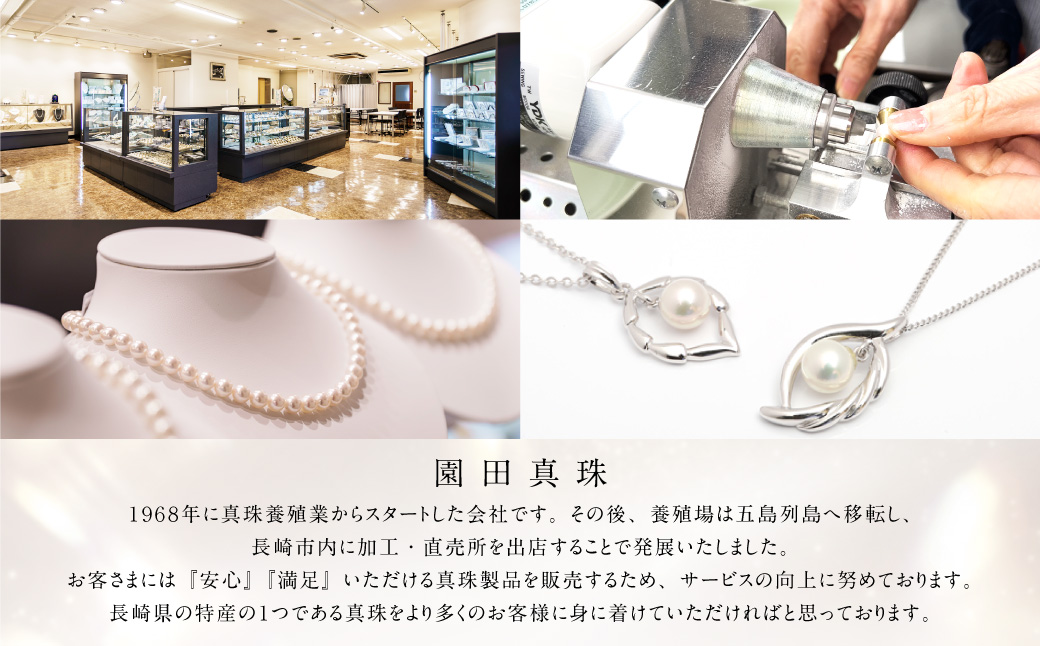 【オーロラ花珠鑑別鑑定書付】あこや真珠 (9−9.5mm珠) ネックレス & イヤリング セット ／ ジュエリー アクセサリー パール 長崎県 長崎市