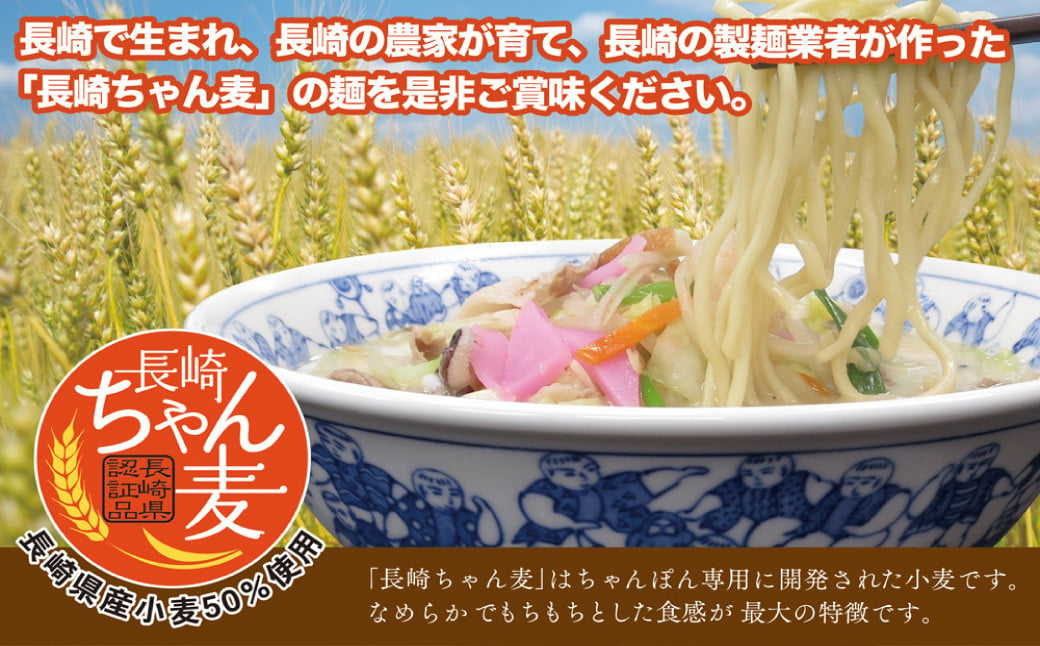 【全6回定期便】≪具材付≫長崎冷凍ちゃんぽん (4食) 麺 麺類 簡単調理