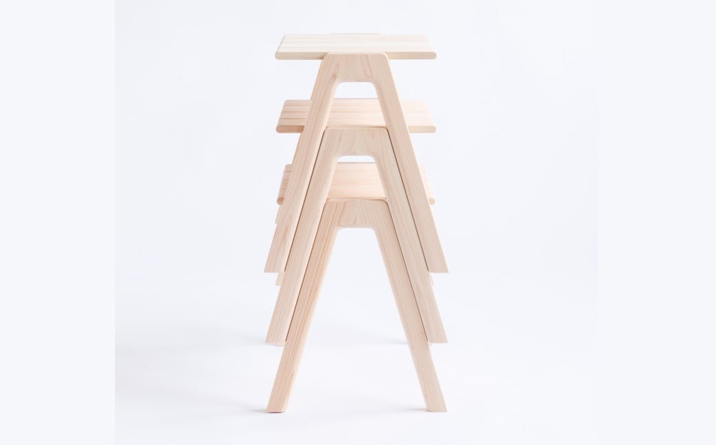 【ミツロウワックス仕上げ】MINAZUKI STOOL (スタッキングスツール) ヒノキ (1脚) ／ 家具 インテリア スタッキング シンプル スツール ナイトテーブル 長崎県 長崎市