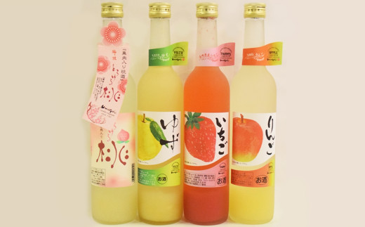 C269a 炭酸割りがGOOD!果肉入りフルーツリキュール4種4本