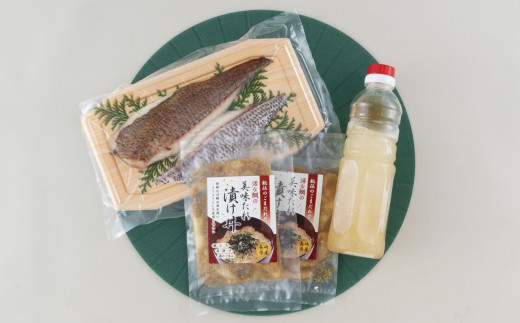 A125a 長崎県産天然鯛の鯛飯の素と活鯛の新鮮丼のセット